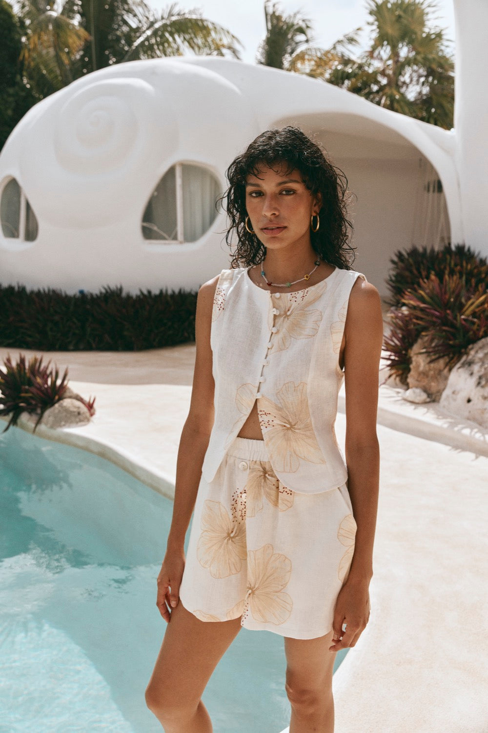 Eliza Linen Shorts Florage