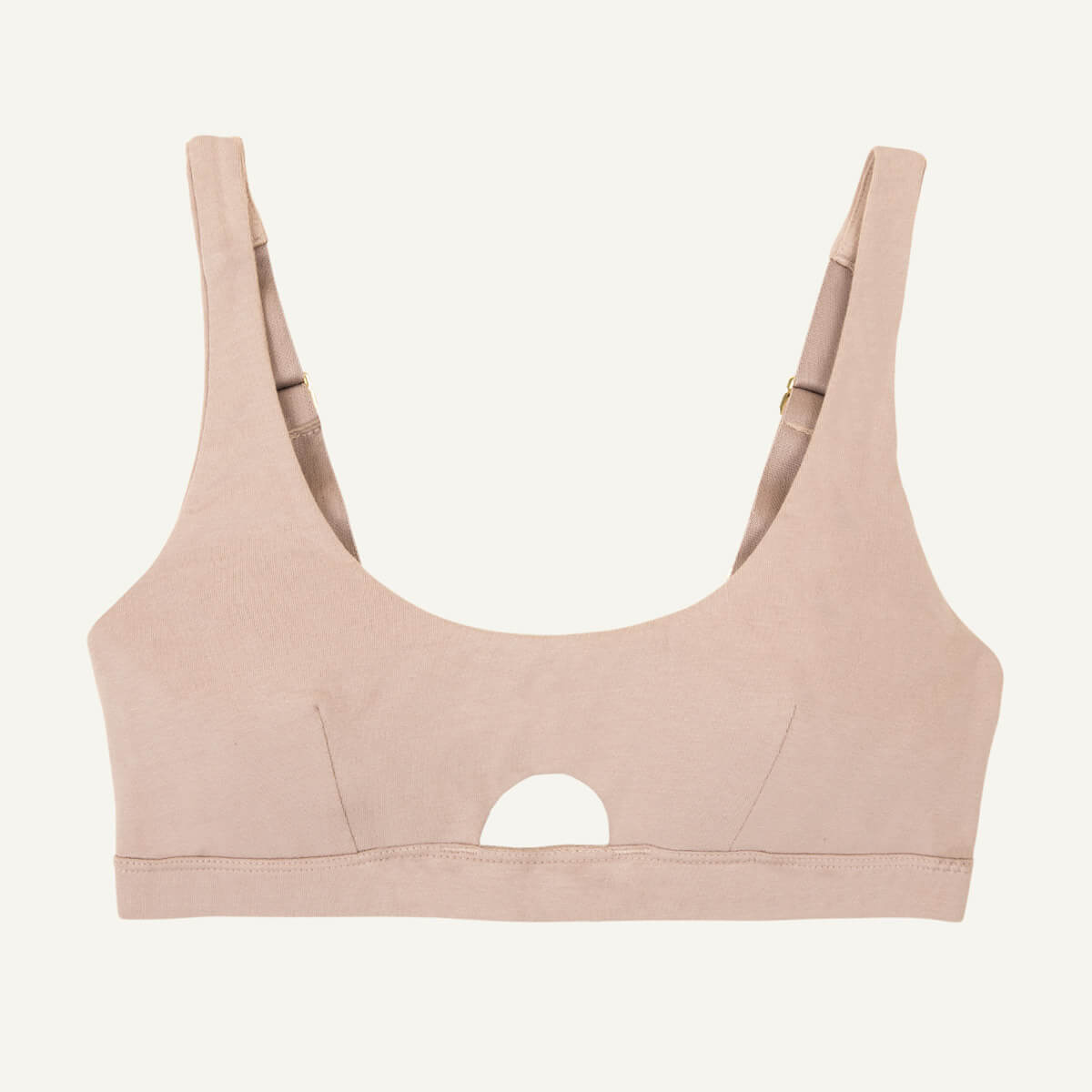Organic Cotton New Keyhole Soft Bra in Stone