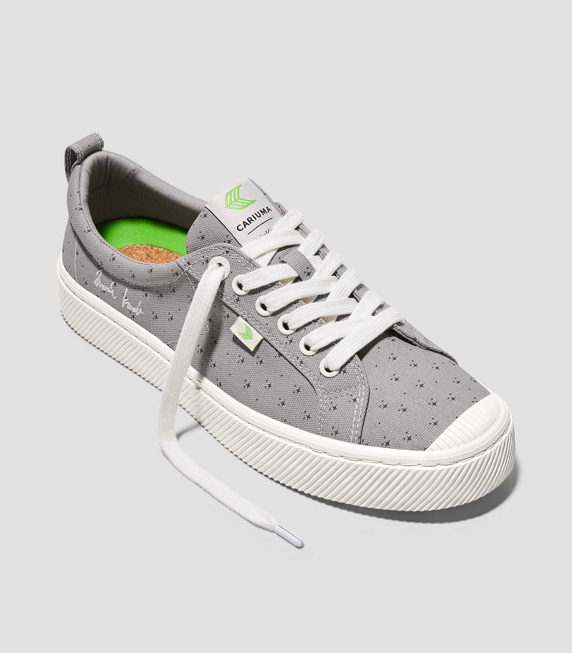 Marie Kondo OCA Low Light Grey Canvas Contrast Thread Sneaker Women