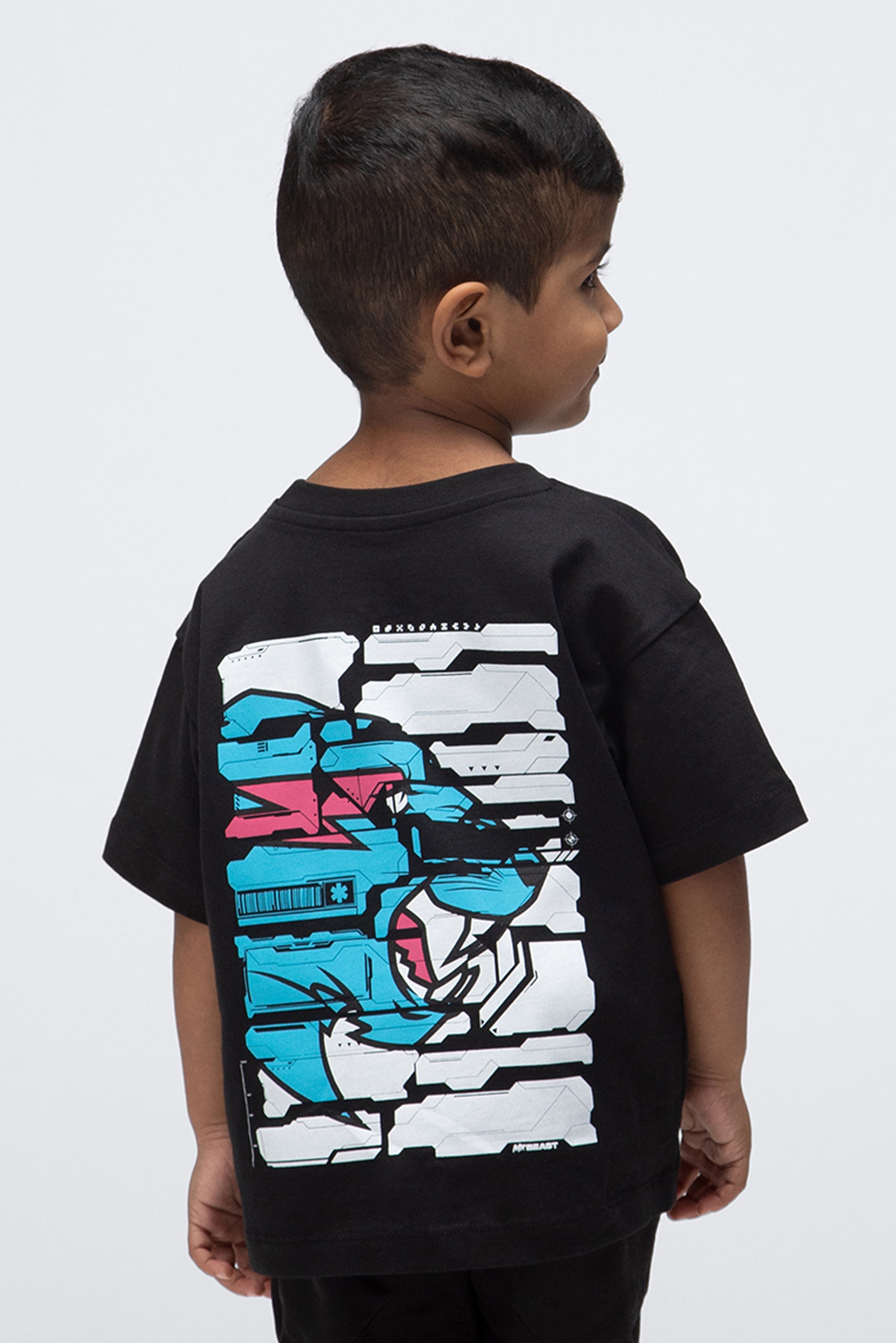 KIDS PARTICLE S/SLEEVE TEE - BLACK