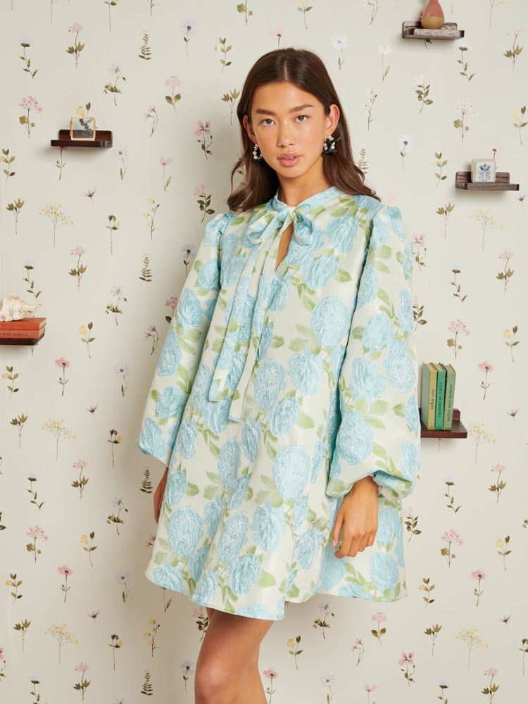 Sentimental Jacquard Bow Dress