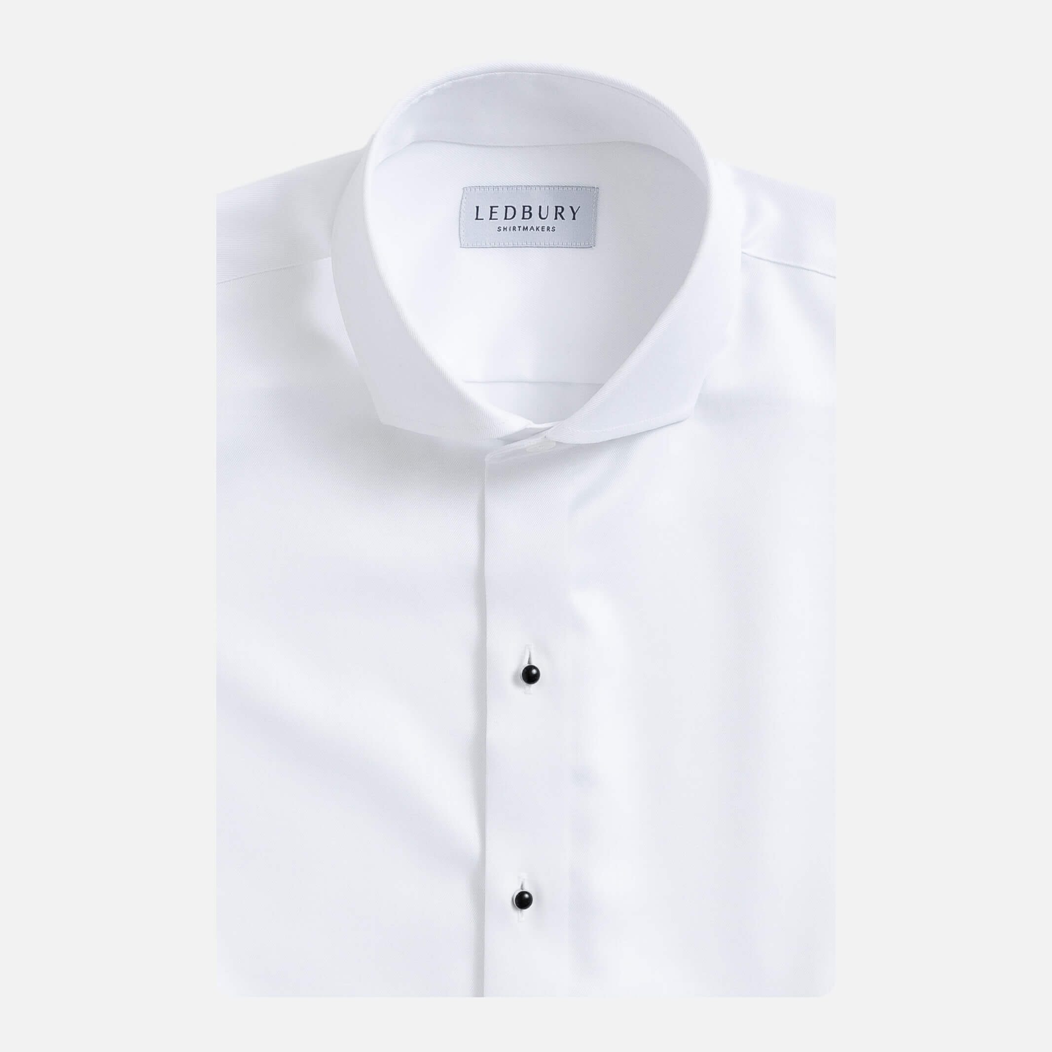 The White Madison Fine Twill Custom Tuxedo Shirt