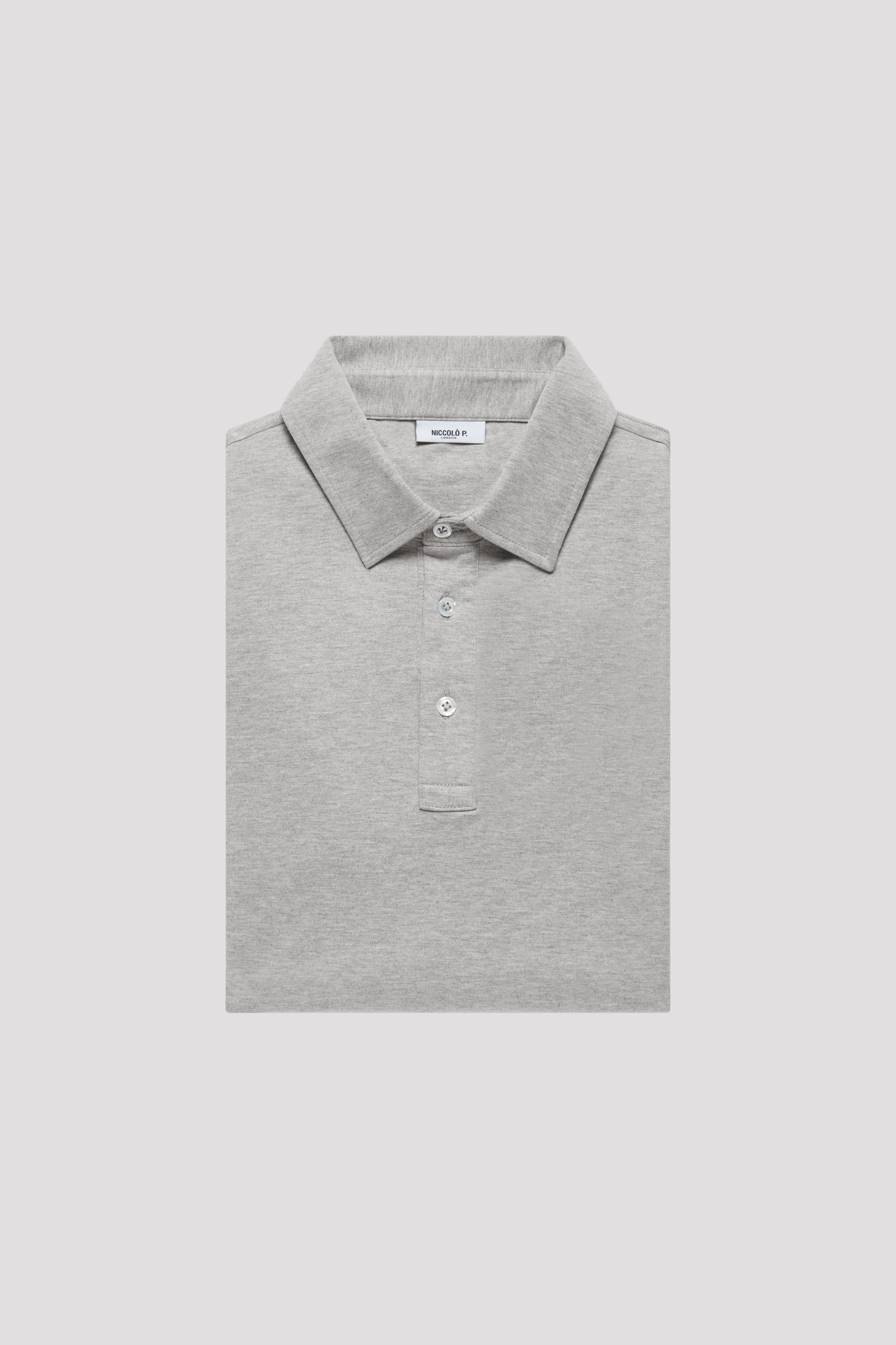 Grey Mélange Suvin Gold Cotton Polo Shirt