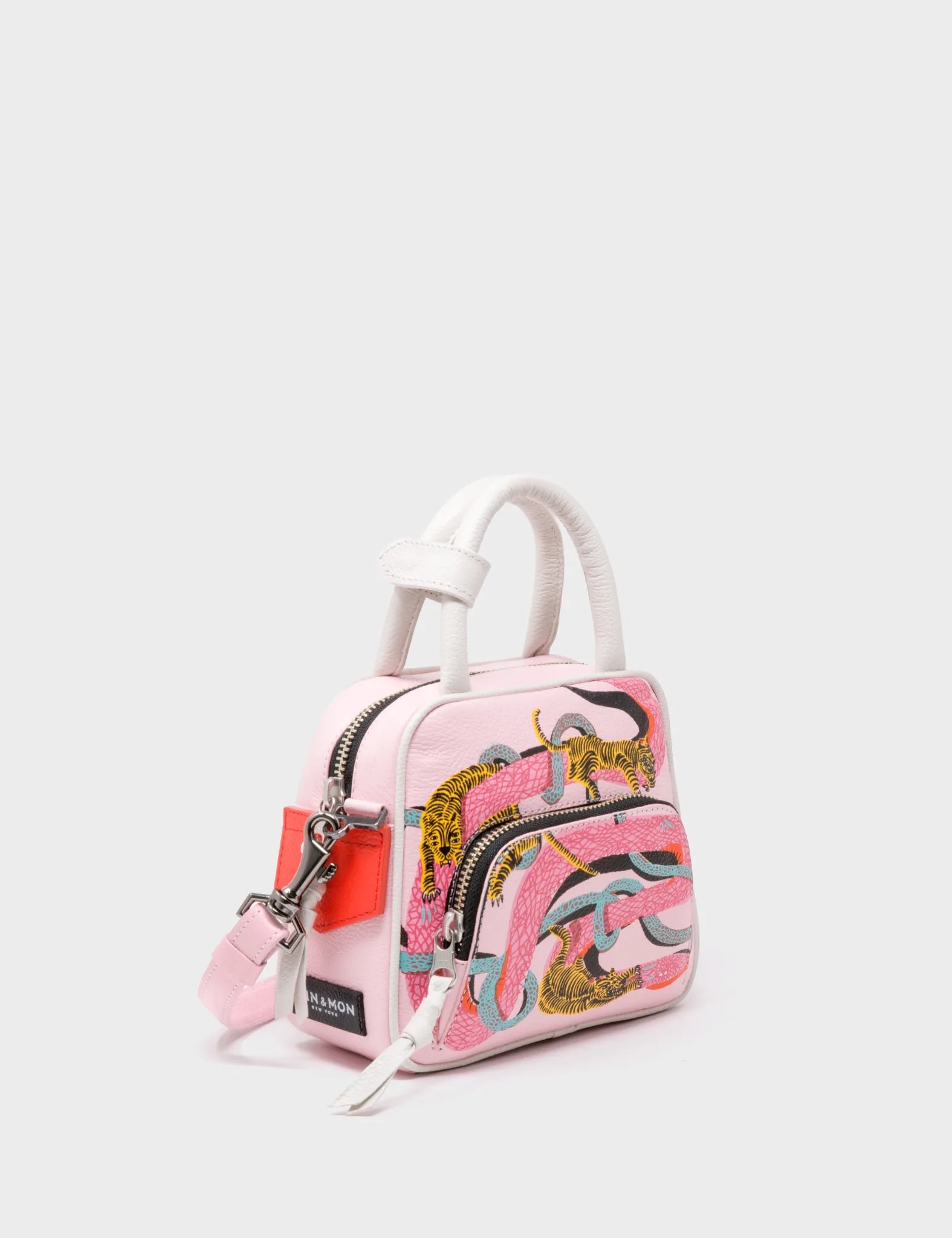 Marino Mini Crossbody Parfait Pink Leather Bag - Tangle Rumble Print