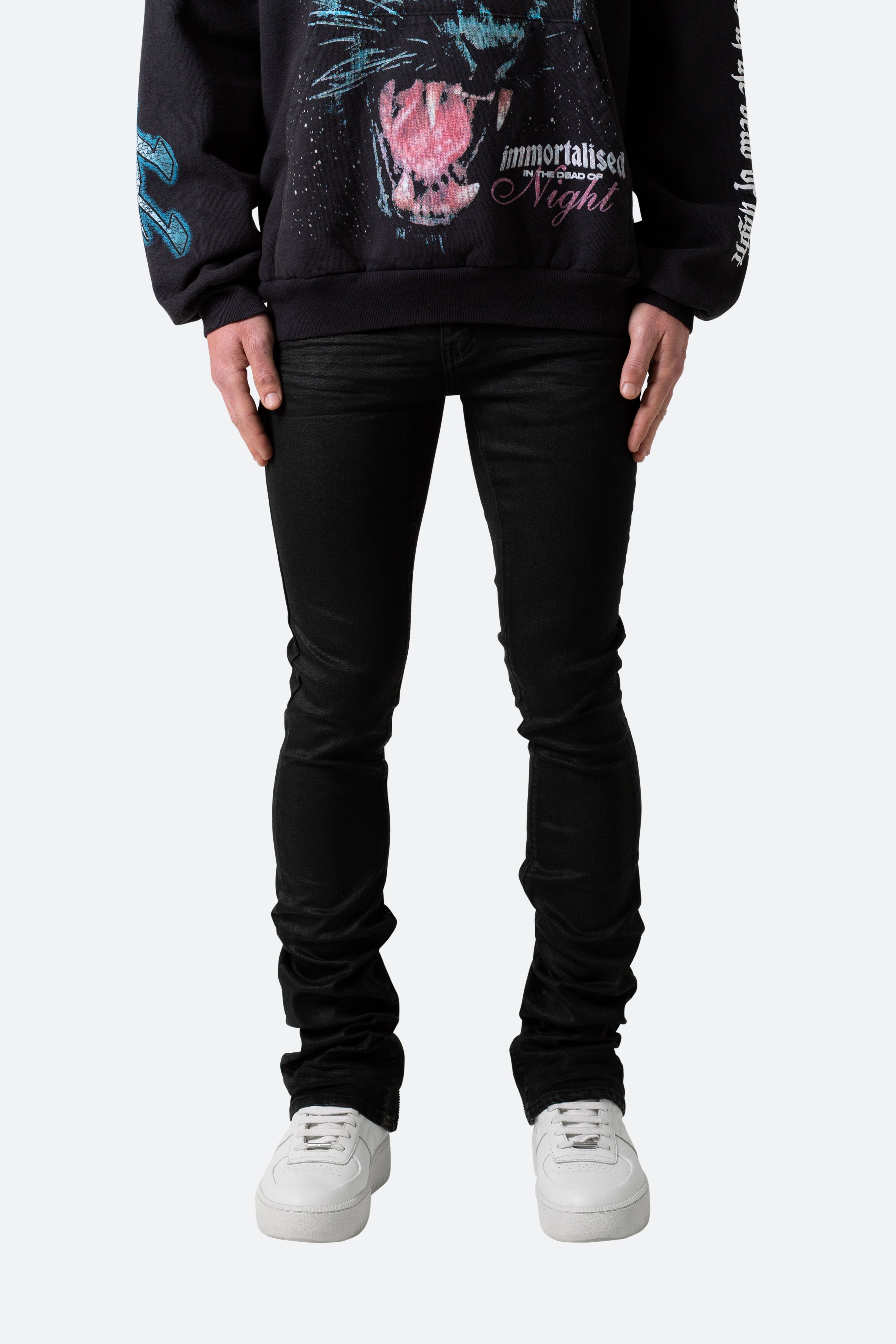 X491 Convertible Skinny Denim - Waxed Black