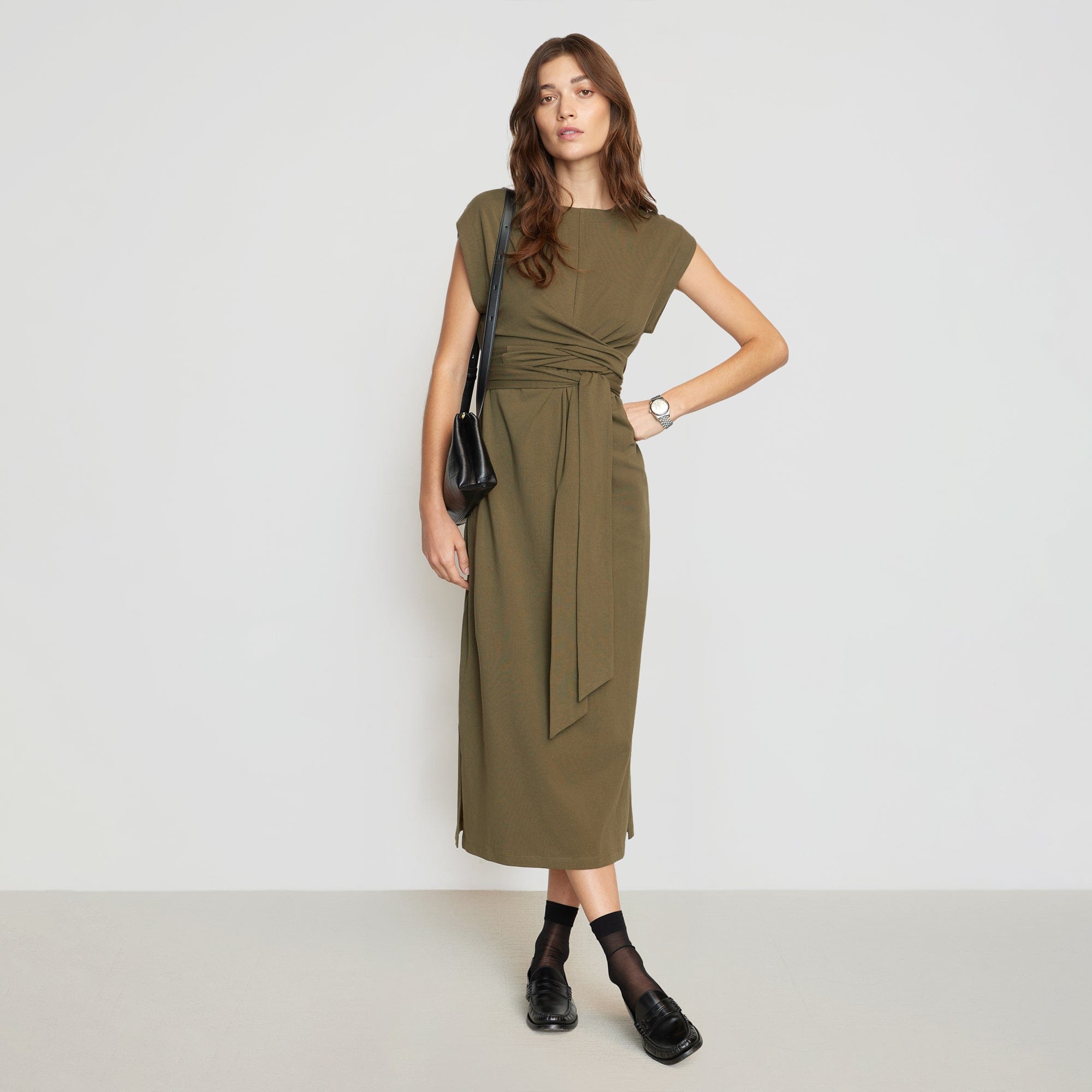 Fei Organic Cotton Tie-Front Midi Dress