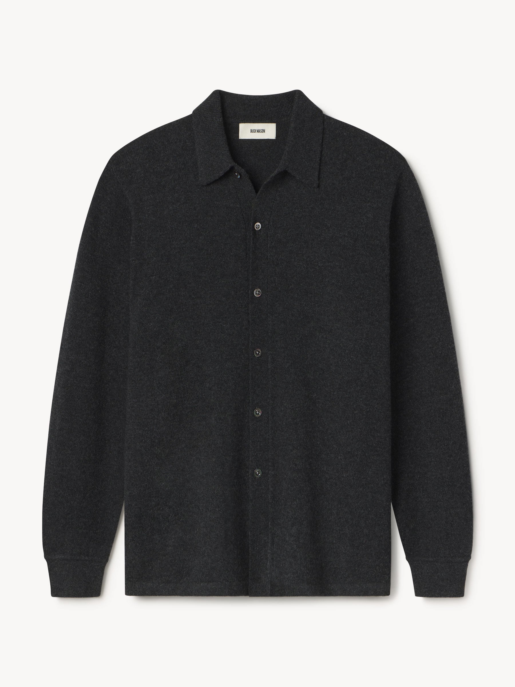 Charcoal Heather Heritage Wool Collared Cardigan