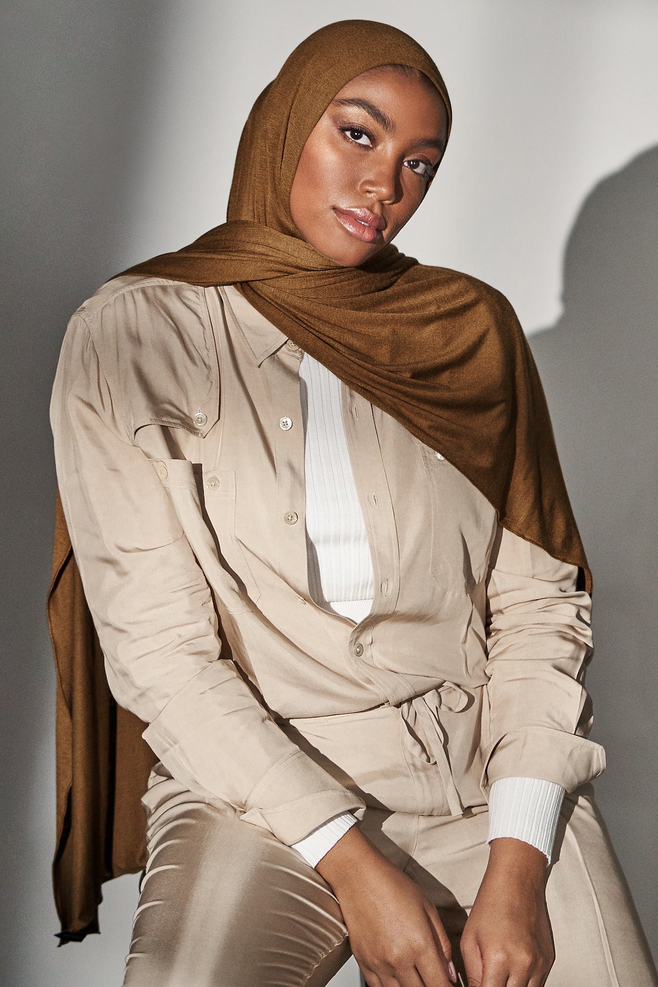 Premium Jersey Hijab - Bronze Chestnut