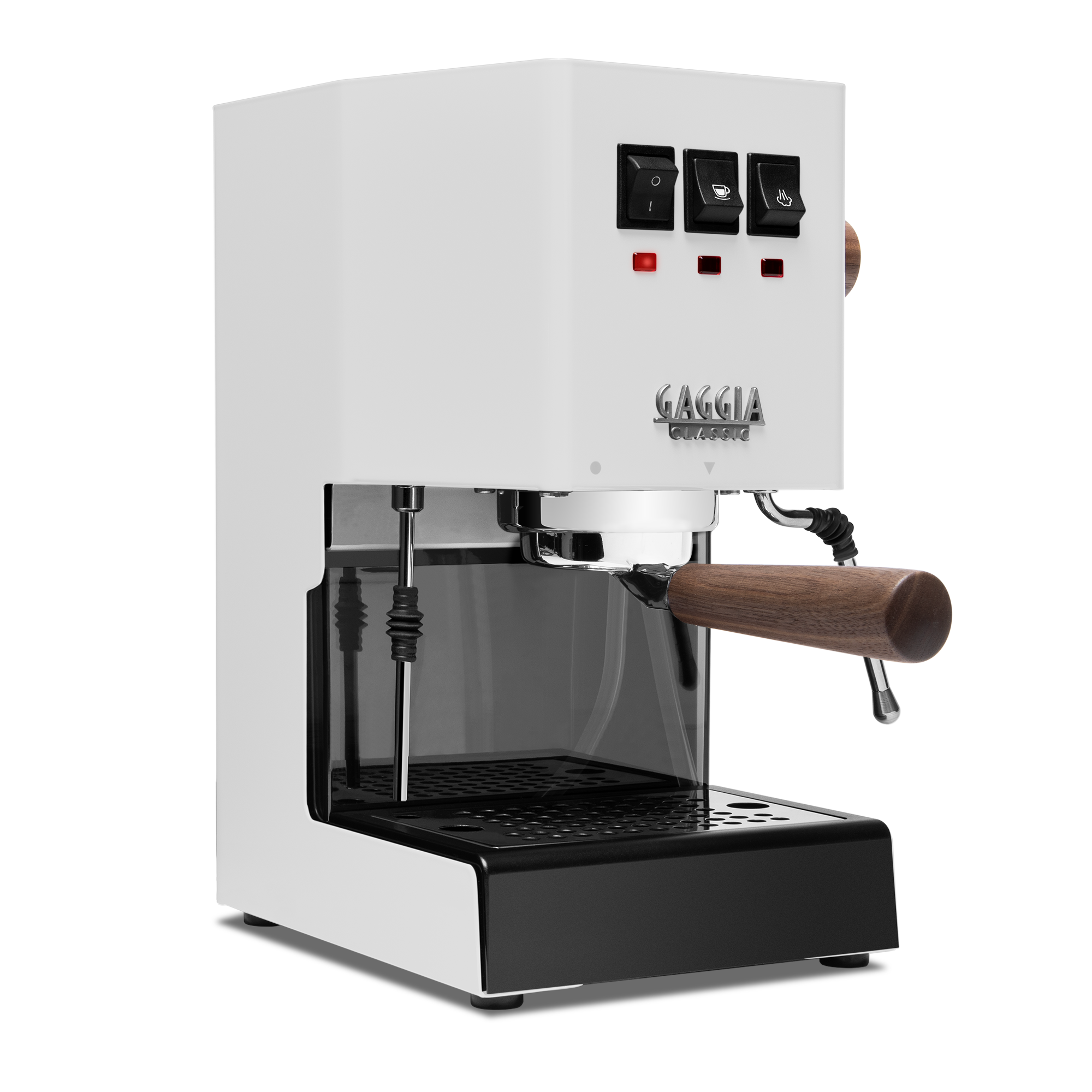 Gaggia Classic Evo Pro Espresso Machine in Polar White with Walnut