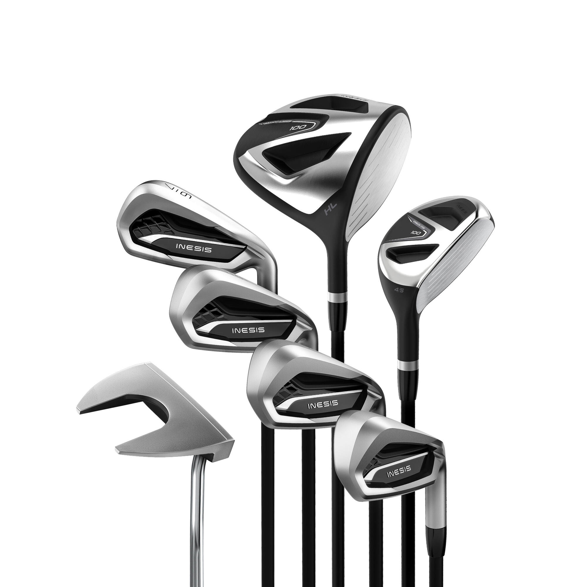 ADULT GOLF KIT 7 CLUBS RIGHT HANDED GRAPHITE SIZE 2 - INESIS 100