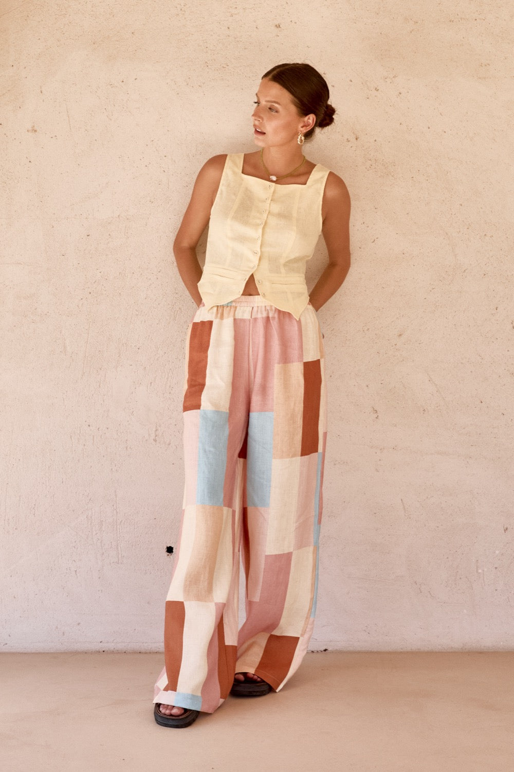 Petra Linen Pants Patchwork