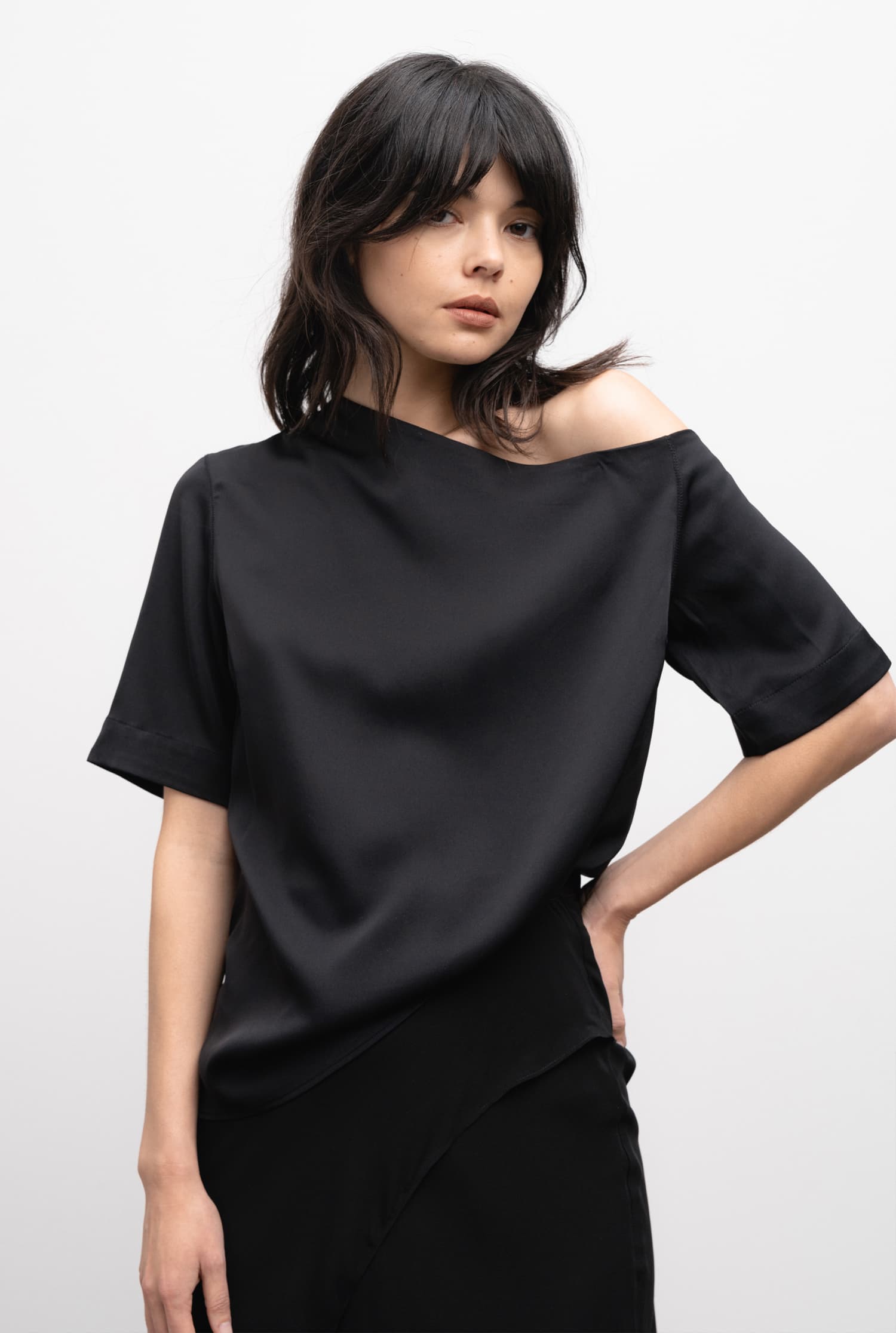 Chima silk blouse black