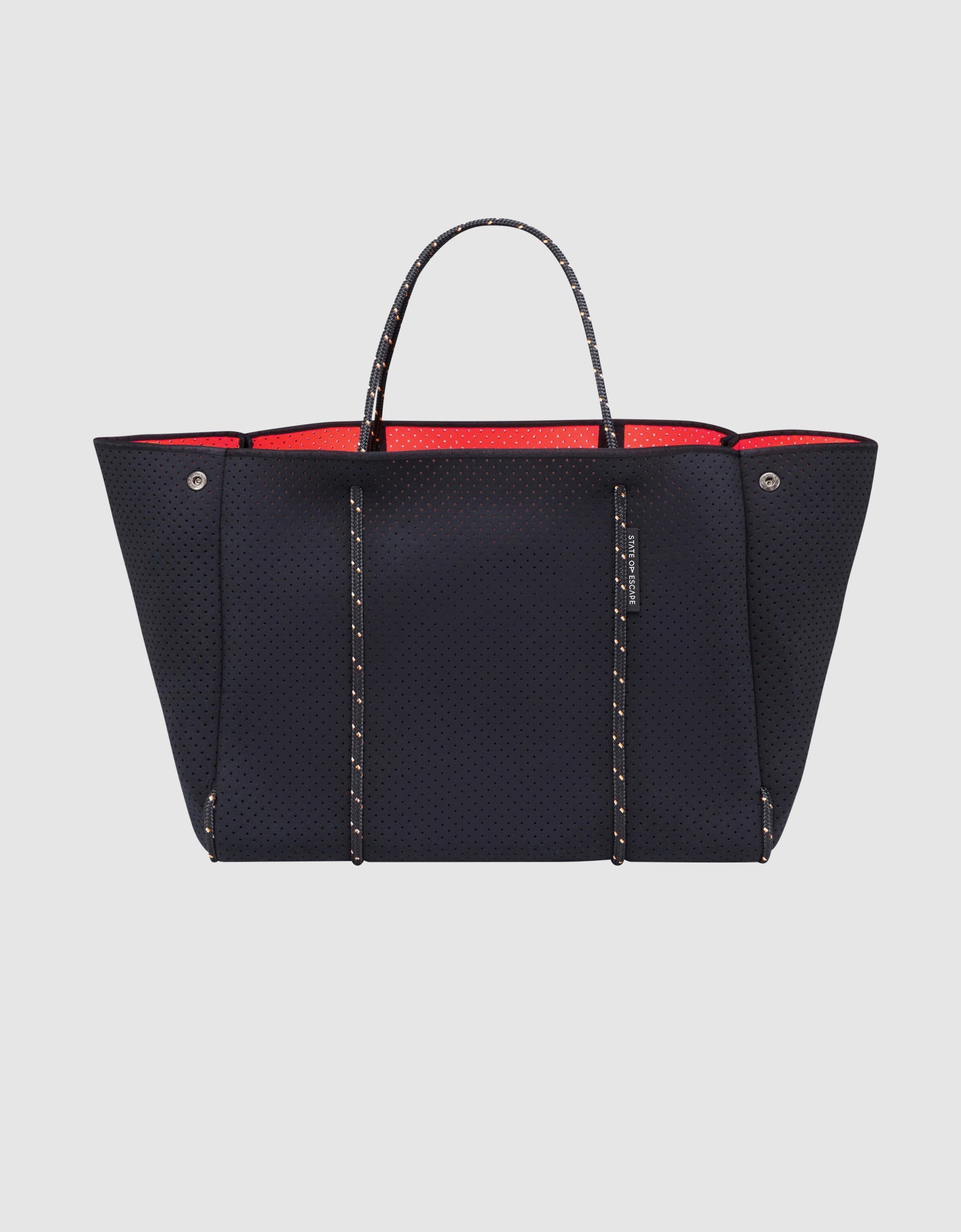 Escape™ tote in black / hot coral (dual tone)