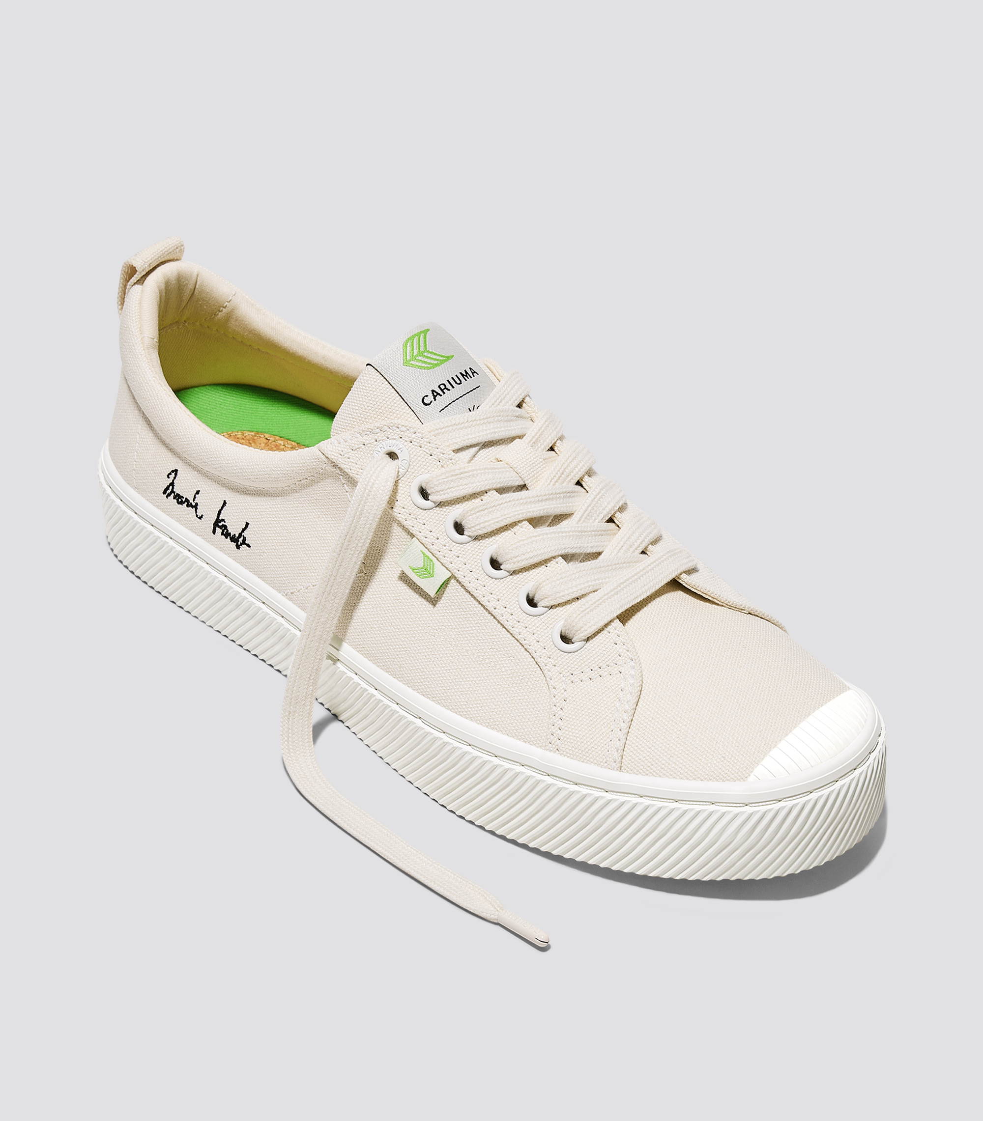 Marie Kondo OCA Low Light Sand Canvas Contrast Thread Sneaker Women